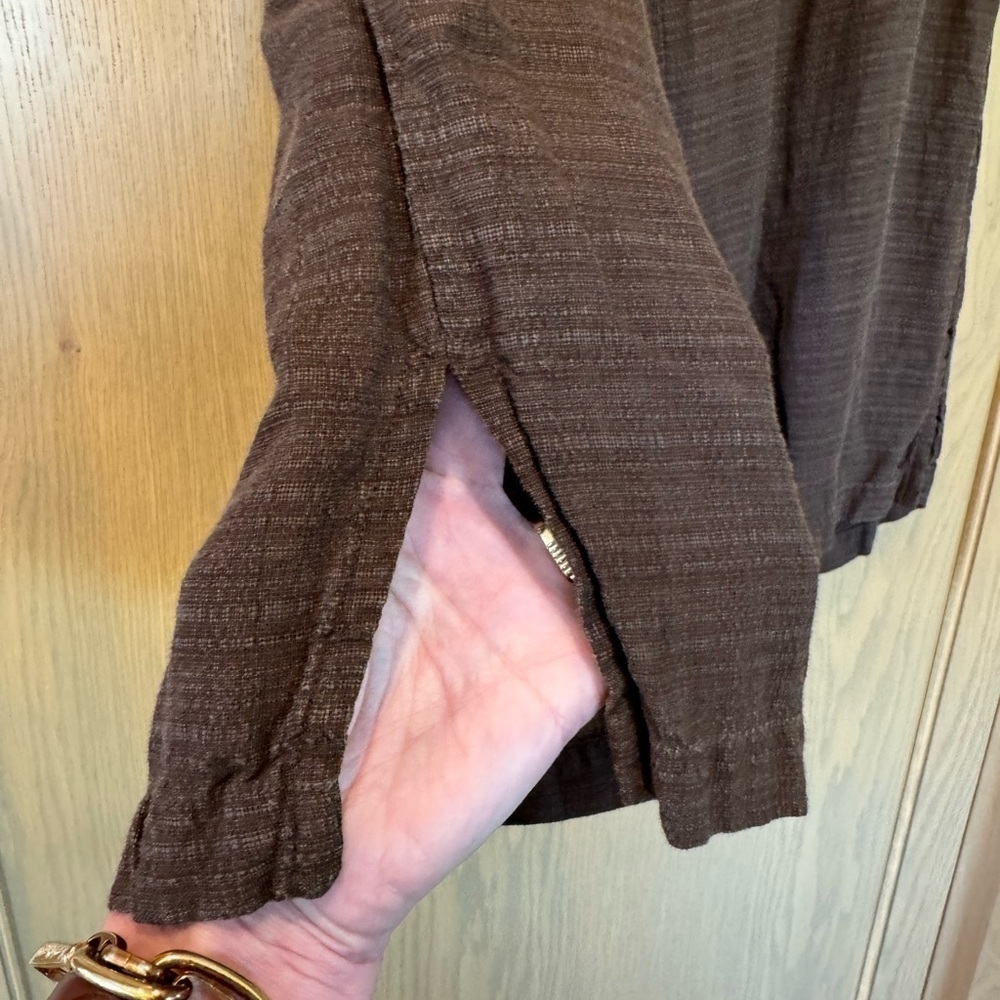 Eileen Fisher Brown Cropped Wide-Leg Pants - Picture 3 of 10